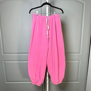 Out From Under Urban Outfitters Pink Wide Leg Balloon Sweatpant SZ S